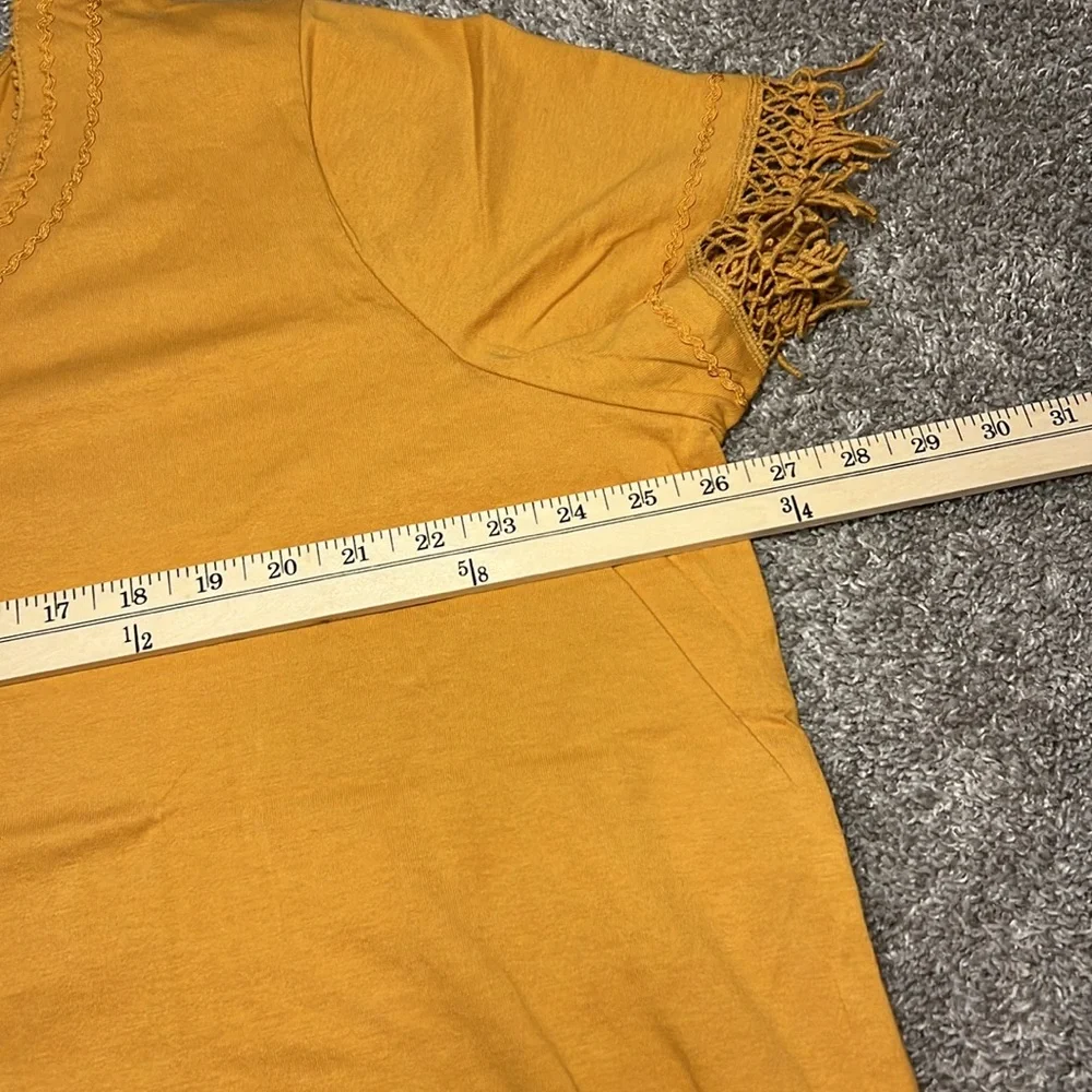 EUC Roaman’s Womans Plus Size Top‎ Shirt Gold Tassal Embroidered 1X Cotton Beach - Picture 8 of 16